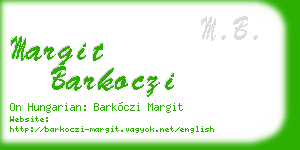 margit barkoczi business card
